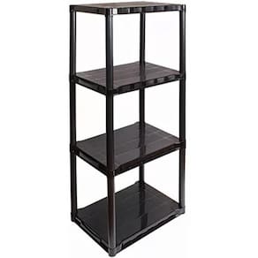 Estante Plástica Modular Preta 4 Prateleiras 38X53X122 Cm