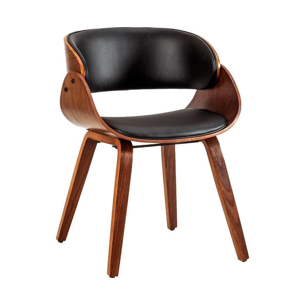 Cadeira de jantar daniela pu preto base madeira rivatti
