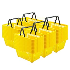 Kit 50 Cestas De Compras Plástica 16L Amarelo