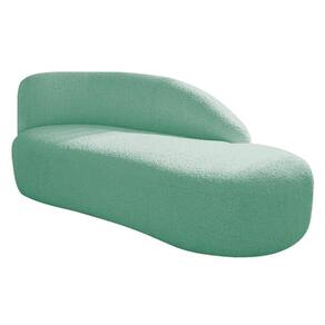 Divã Recamier Curvo Luna 160cm Lado Direito Suede - Doce Sonho Móveis Azul Tiffany