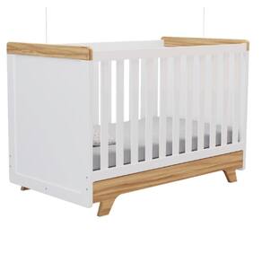 Berço Peroba Retrô Americano Branco c/ Amendôa MDF Infantil