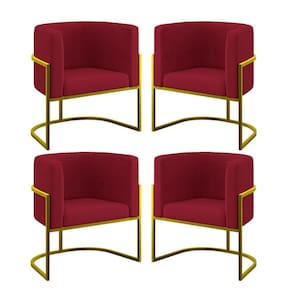 Kit 04 Cadeiras Poltrona Lua Gold Balaqui Marsala