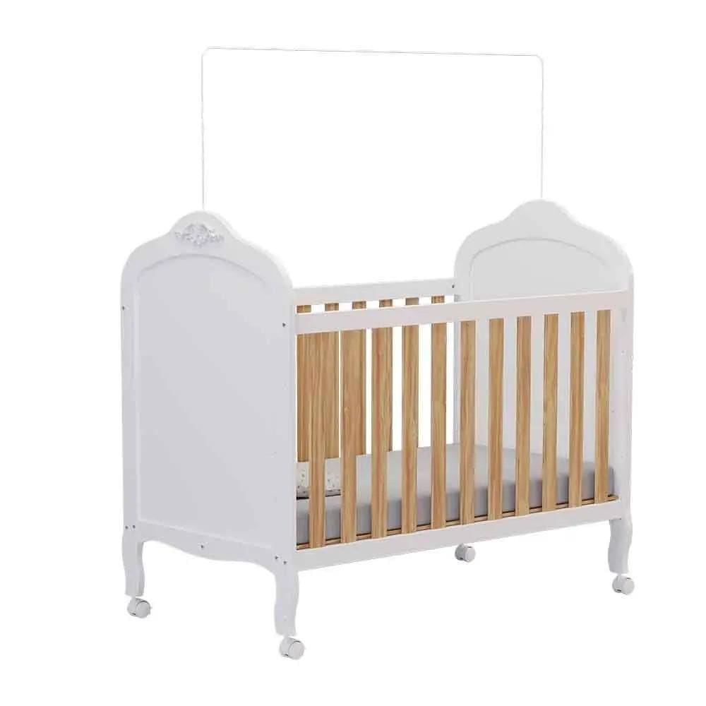 Berço Peroba Elô Americano Branco c/ Amêndoa 2 em 1 Infantil