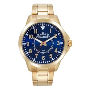 Relógio Mondaine Masculino Casual Dourado Mostrador Azul 99679GPMVDE1