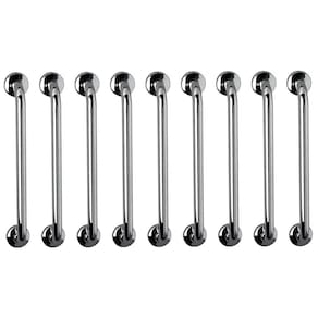 Barra de Apoio 60cm Aço Inox Kit 9 Unidades Acessibilidade Criança Idoso Segurança Box Banheiro Suporte Resistente Corrimao Escada