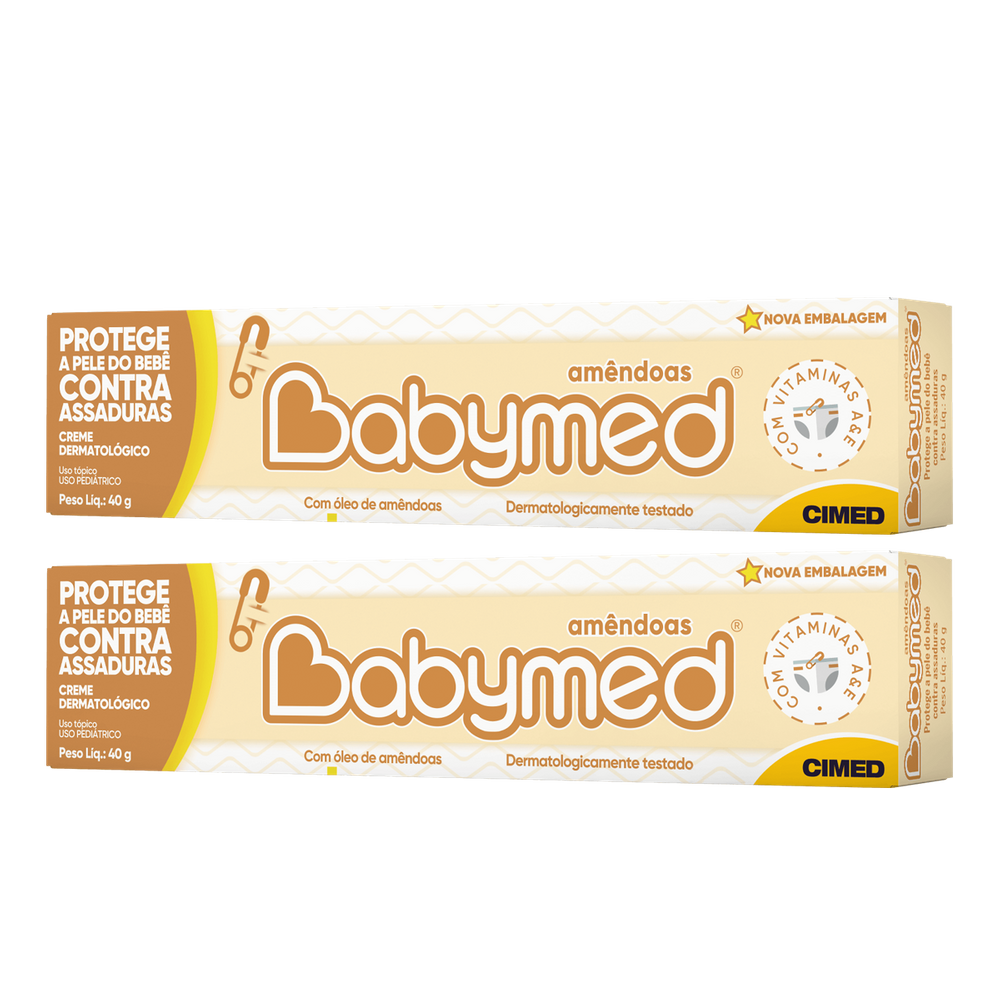 Kit 2 und Pomada Babymed Amêndoas 40g