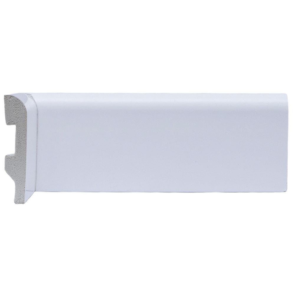 Rodapé de Poliestireno 7cm X 15mm Redondo 2,4 Metro Linear - caixa com 2,4 m - Branco