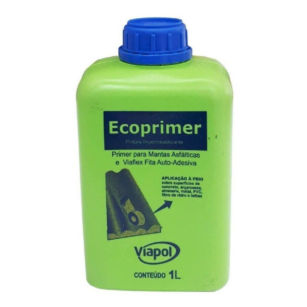 Ecoprimer Viapol Primer Para Telhado E Manta Asfáltica 1l