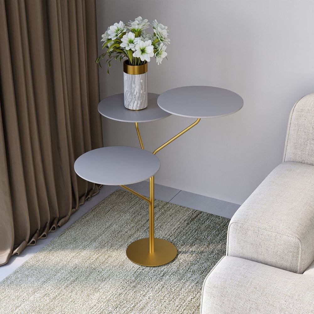 Mesa de Canto Trieste 65cm X 57cm X 57 Cm FENDY / DOURADO