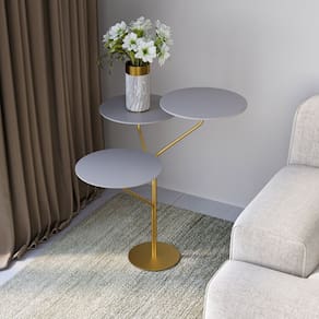 Mesa de Canto Trieste 65cm X 57cm X 57 Cm FENDY / DOURADO
