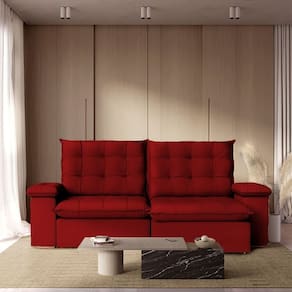 Sofá Retrátil Reclinavel 190cm Luxor Bordô
