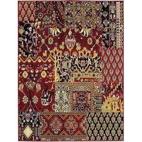 Tapete Herat Classico Vinho Patchwork 100X150 Cm São Carlos