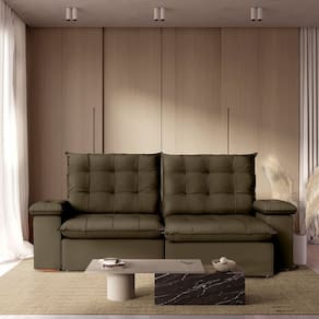 Sofá Retrátil Reclinável 250 Cm Luxor Veludo Marrom