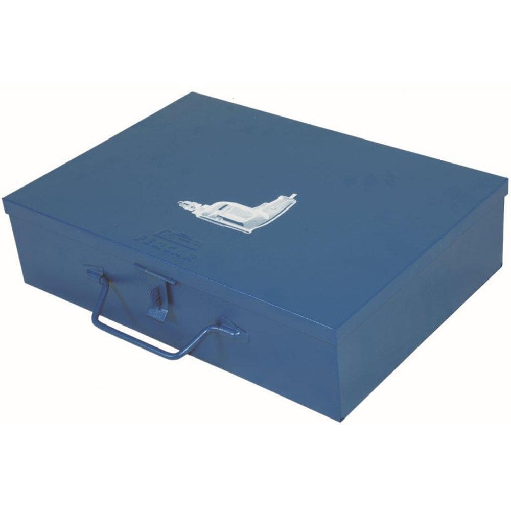Caixa Metálica Furadeira Aço Carbono Azul 33x25x10 cm - MT03