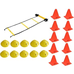 Kit Escada de Agilidade PVC 4m + 10 Cones Amarelos/Laranjas