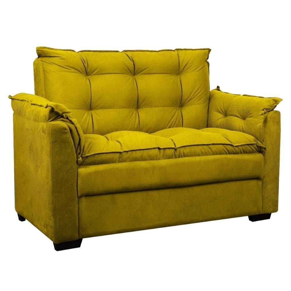 Sofá 2 Lugares Confortável Pequeno 140cm Small Cores Herrero Amarelo