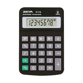 Calculadora De Mesa Zeta Zt718 8 Digitos Preta