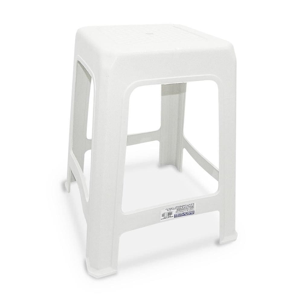 Banqueta Banquinho Adulto Branca 100 Kg 45X32Cm Injeplastec
