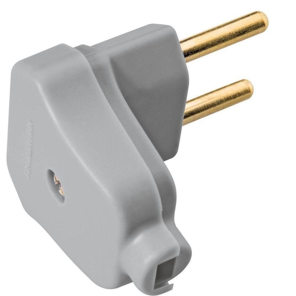 Plugue Angular 2p 10a250volts Cinza - Tramontina