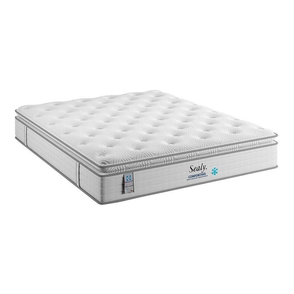 Colchão Confort Gel Molas Ensacadas Com Pillow Top Queen Sealy