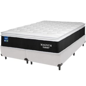 Cama Box Branco E Colchão Magnum Molas Ensacadas Queen Plumatex