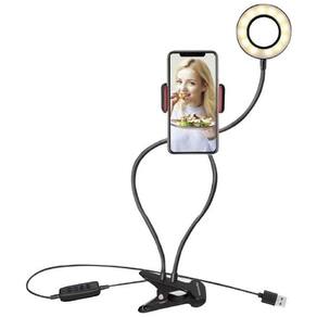 Kit Ring Light Led Com Suporte De Celular Mesa Live Makeup