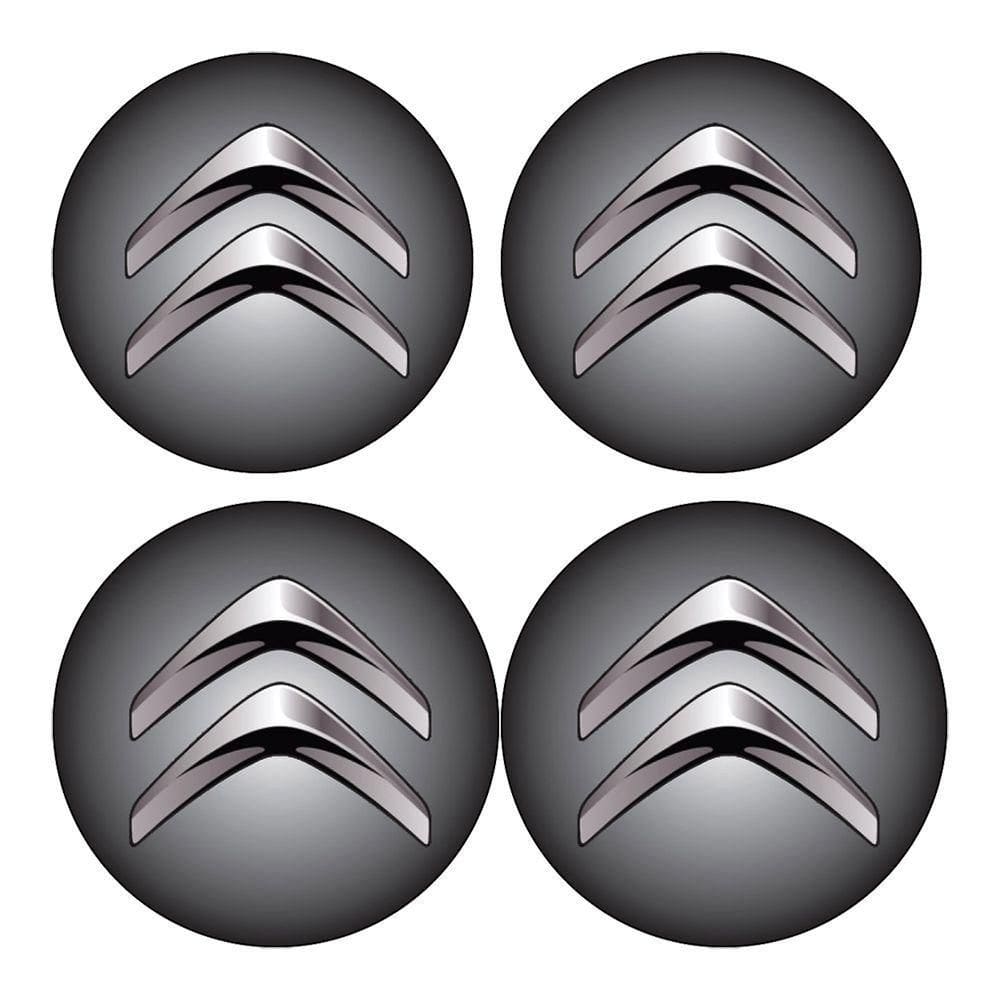 Jogo Bottom- Emblema Para Calota Compativel C- Citroen 48mm Degrade 4 Pecas Resinado