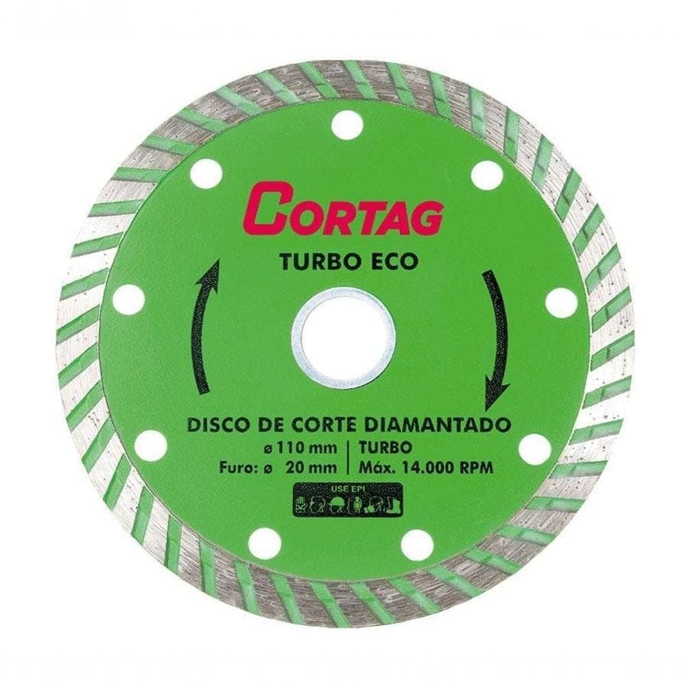 Disco De Corte Diamantado Turbo Eco 110mm - Cortag
