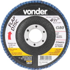 Disco De Desbaste E Acabamento Flapgrão 80 115 X 22,23mm - Vonder
