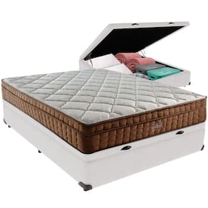 Cama Box Baú E Colchão Anjos Star Pillow In Molas Ensacadas Casal Anjos Casal Branco