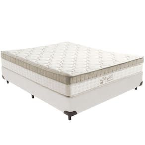 Cama Box Branco E Colchão King Best Bege Molas Ensacadas Casal Anjos