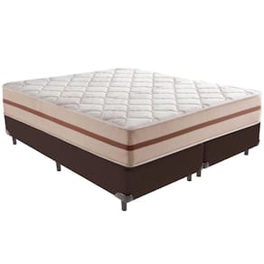 Cama Box Marrom E Colchão Classic 22 Cm Molas Ensacadas Queen Anjos