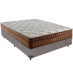 Cama Box Cinza E Colchão Anjos Star Pillow In Molas Ensacadas Casal Anjos
