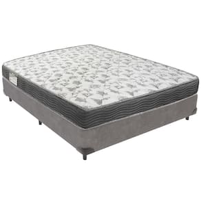 Cama Box Cinza E Colchão Iso100 Espuma D33 Viúvo Ortobom