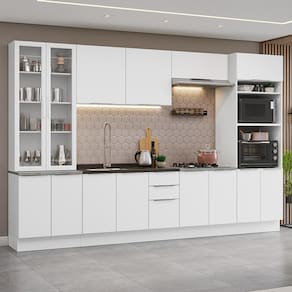 Armário De Cozinha Completa 340cm Branco Stella Madesa 01 Branco
