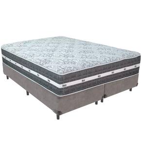 Cama Box Cinza E Colchão Black Graphite Molas Ensacadas King 193x203x27 Anjos