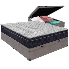 Cama Box Baú E Colchão Airtech 150 Espuma D45 Viúvo Ortobom Viúvo Cinza