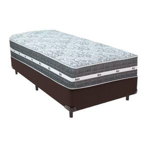 Cama Box Marrom E Colchão Black Graphite Molas Ensacadas Solteiro 88x188x27 Anjos