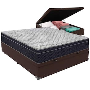 Cama Box Baú E Colchão Airtech 150 Espuma D45 Casal Ortobom Casal Marrom