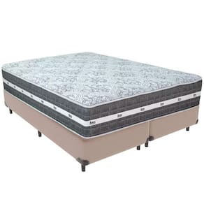 Cama Box Bege E Colchão Black Graphite Molas Ensacadas Queen 158x198x32 Anjos