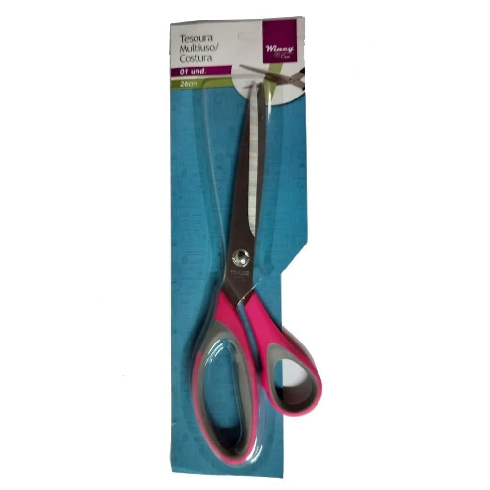 Tesoura Multiuso Costura 26Cm Pink Wincy