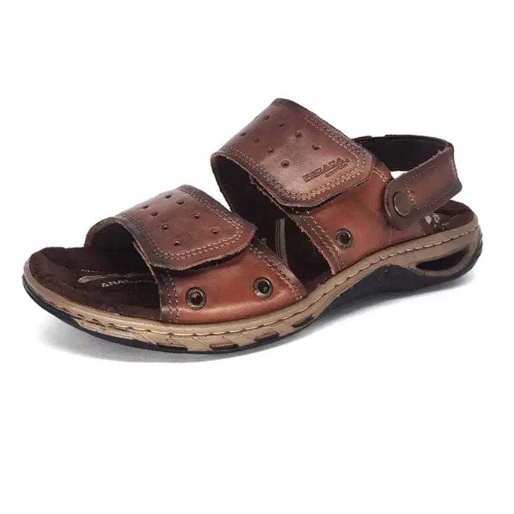 Sandália couro com amortecimento Pegada