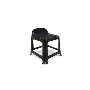Banco Banqueta Ergonomico Emplilhavel Preta Arqplast