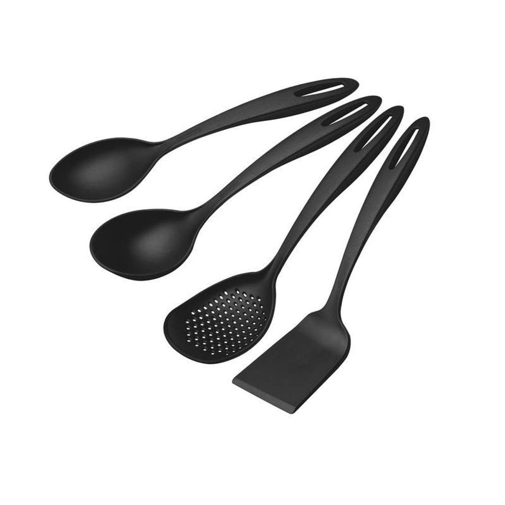 Jogo De Utensílios Tramontina Ability Em Nylon Preto 4 Peças