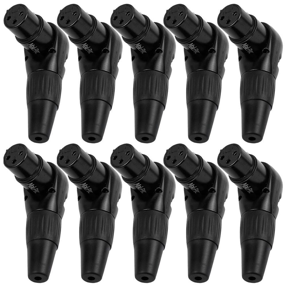 Kit C/ 10 Conectores Xlr Fêmea 90 Graus Mak Pro Mk-Xlr-Fsl