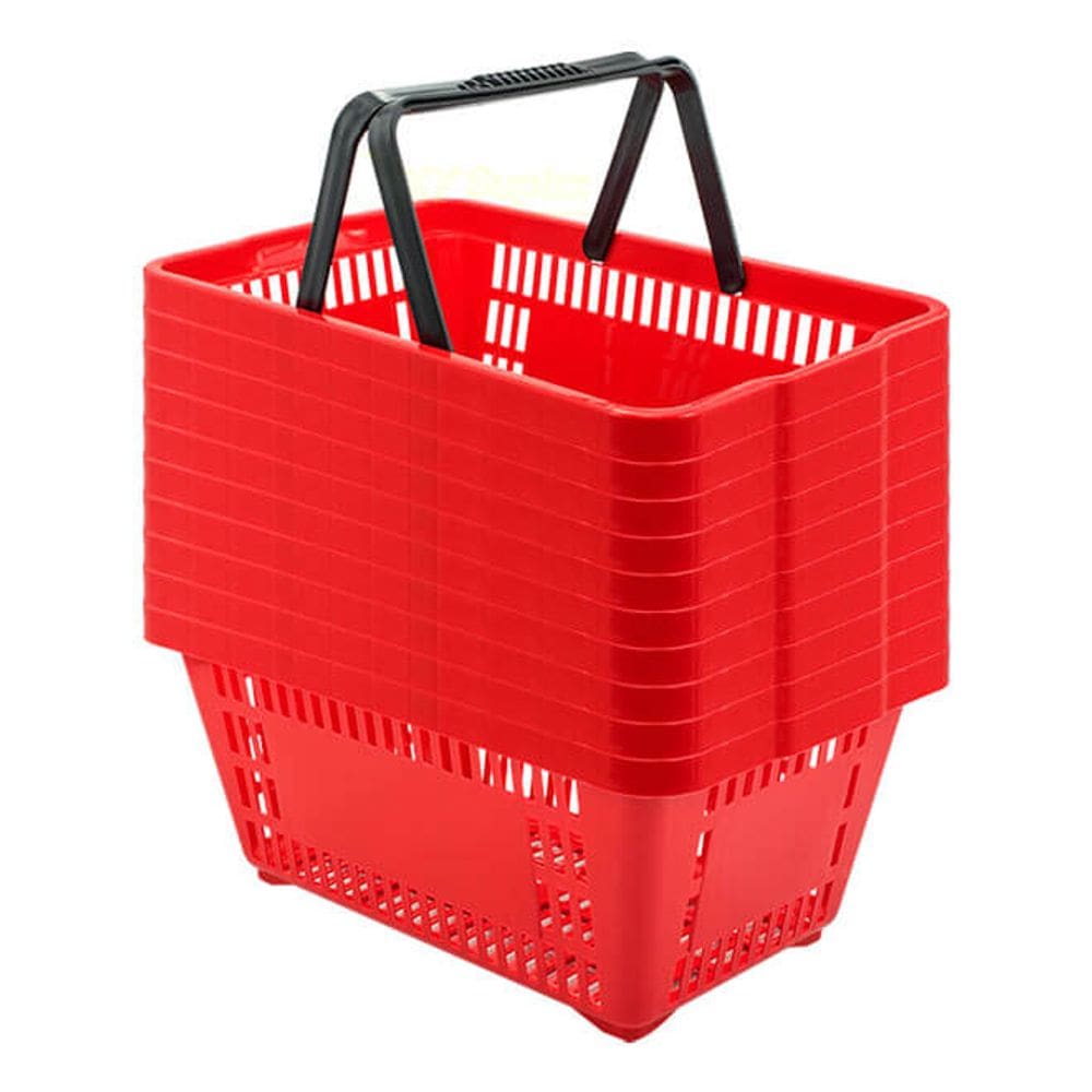 Kit 10 Cestas De Compras Plástica 16L Vermelha