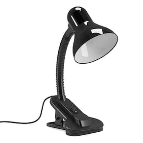 Luminária De Mesa Com Presilha Articulada Preta Entrada E27 Bivolt Para Escritório