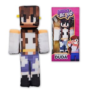 Boneco Minecraft Pelúcia Streamer Youtuber Duda Berud