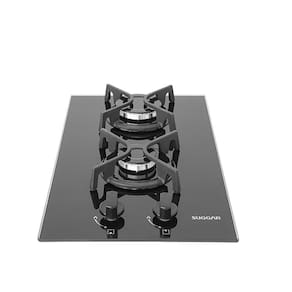 Cooktop Mesa Vidro 2 Queimadores À Gás Suggar Preto Bivolt