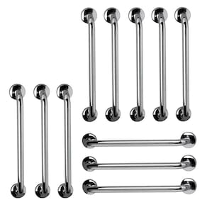 Barra de Apoio 60cm Inox Kit 11 Unidades Idoso Cadeirante Deficiente Gestante Banheiro Box Suporte Escada Corrimao Acessibilidade